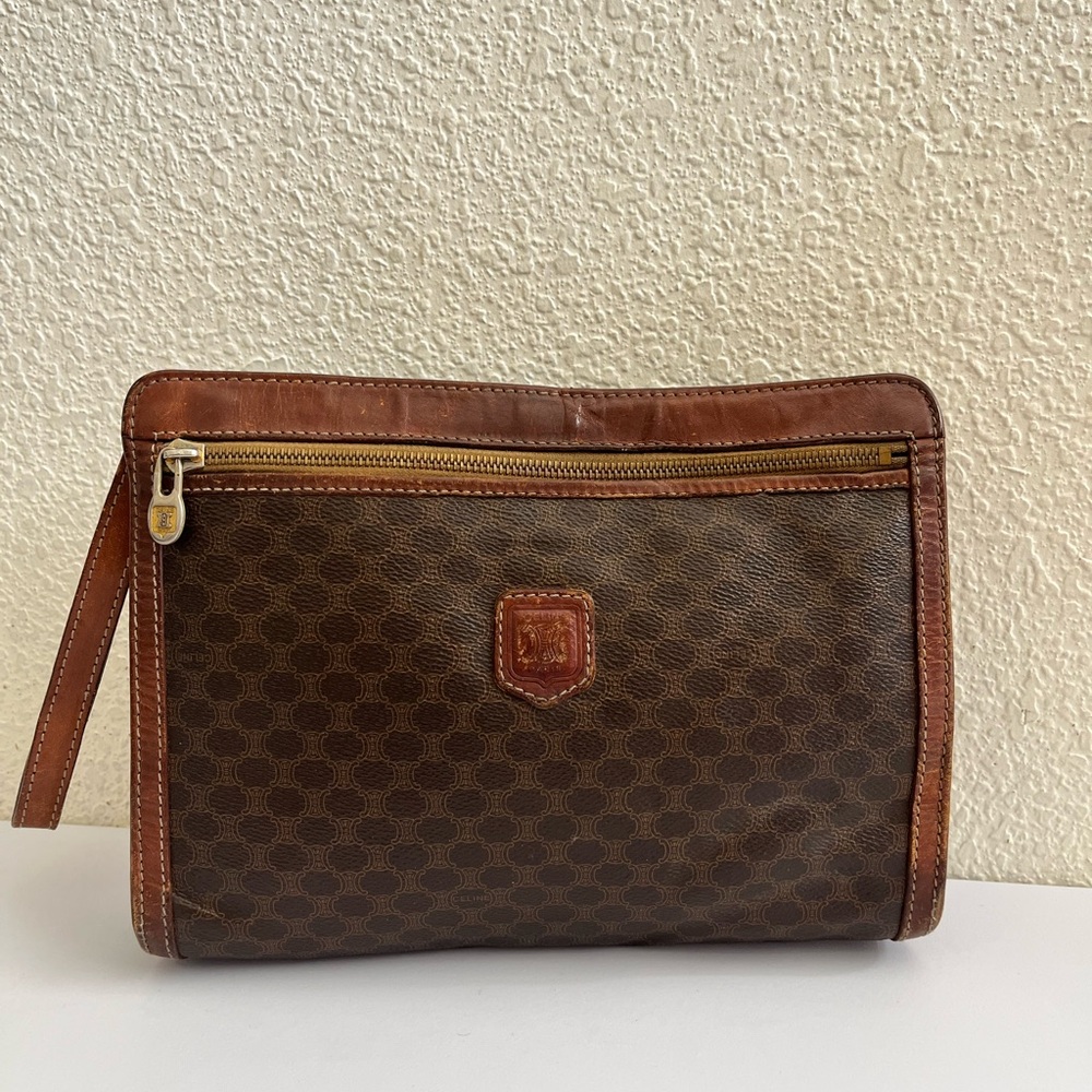 Celine Brown Leather Clutch